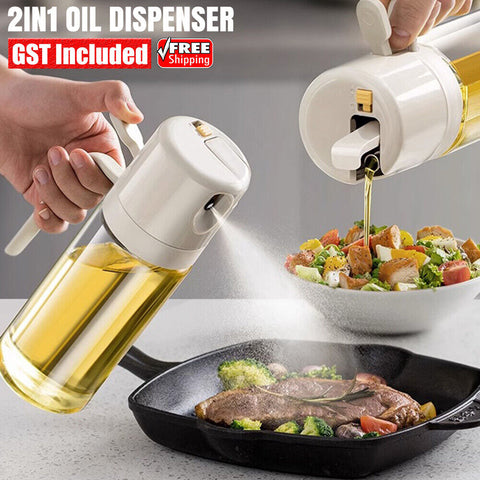 2IN1 Oil Sprayer Dispenser Cooking Baking BBQ Spray Bottle Kitchen Tool NEW