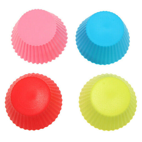 10Pcs Silicone Cup Cake Muffin Chocolate Cupcake Cases Baking Cup Cookie Mould