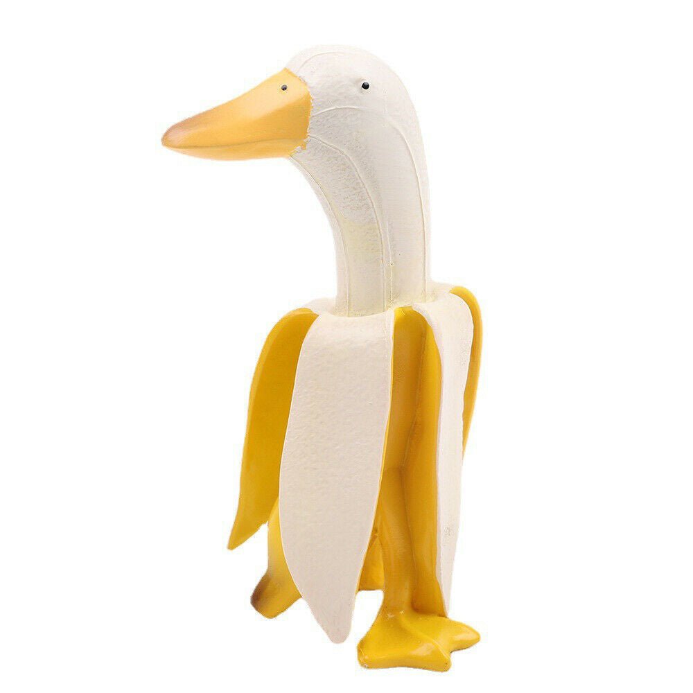 Banana Duck Statue Whimsical Peeled Banana Duck Ornaments for Garden Y