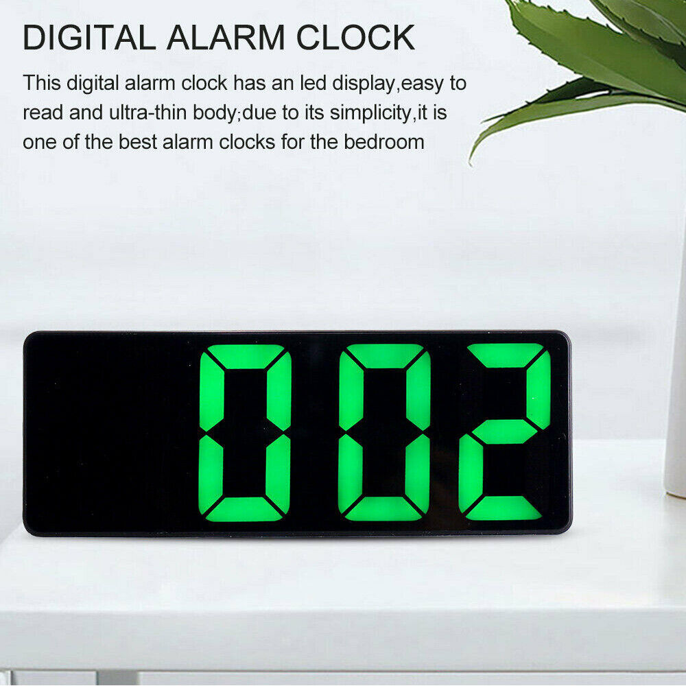 Modern Decor LED Digital Clock Desk Table Alarm Time Temperature Displ