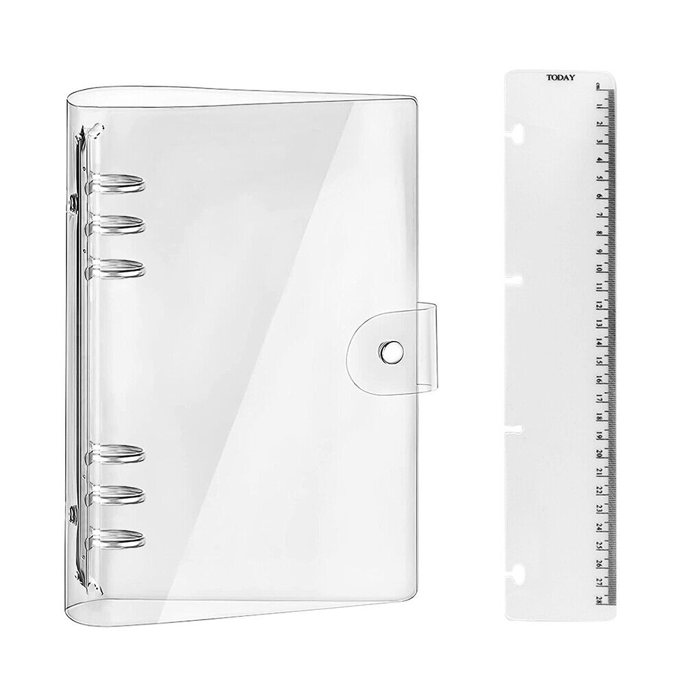 Transparent A4/A5/A6/A7 Plastic Folder Binder Loose Leaf Ring Notebook