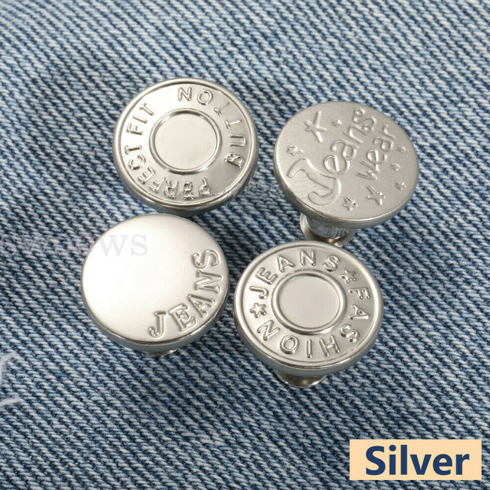 15 PCS Button Pins For Jeans Adjustable Jean Button No Sew Instant
