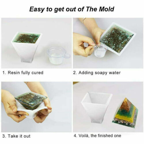 Pyramid Silicone Mold Epoxy Resin Jewelry Making Candle Mould Pendant Craft DIY