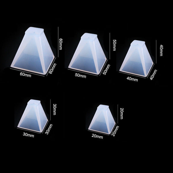 Pyramid Silicone Mold Epoxy Resin Jewelry Making Candle Mould Pendant Craft DIY