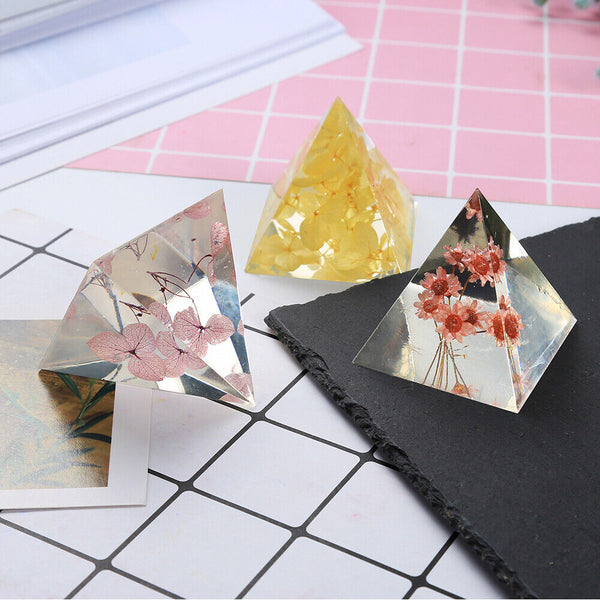 Pyramid Silicone Mold Epoxy Resin Jewelry Making Candle Mould Pendant Craft DIY