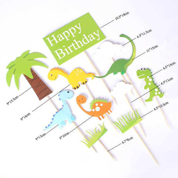 11pcs Dinosaur Cake Topper Dinosaurs Cupcake Birthday Party Cake Decor Kids Fun