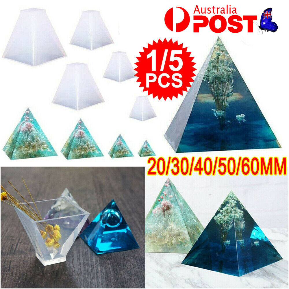 Pyramid Silicone Mold Epoxy Resin Jewelry Making Candle Mould Pendant Craft DIY