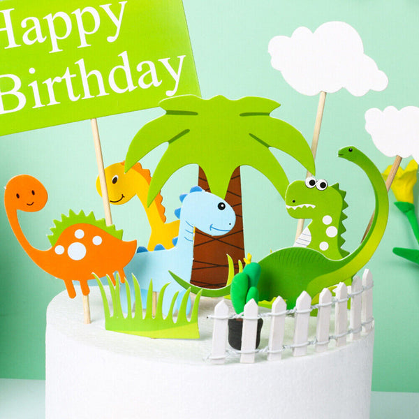 11pcs Dinosaur Cake Topper Dinosaurs Cupcake Birthday Party Cake Decor Kids Fun