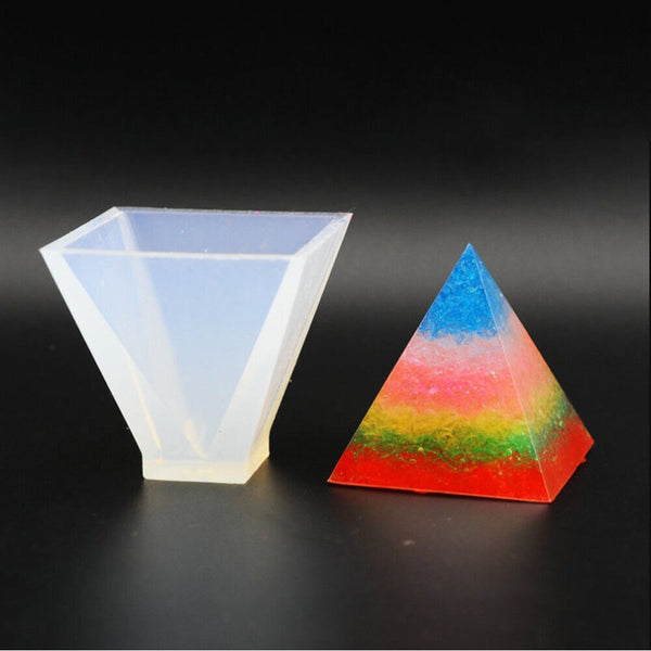 Pyramid Silicone Mold Epoxy Resin Jewelry Making Candle Mould Pendant Craft DIY