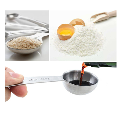 6pcs Measuring Spoons Set Stainless Steel Jugs Tea Coffee Kitchen Baking Tool AU