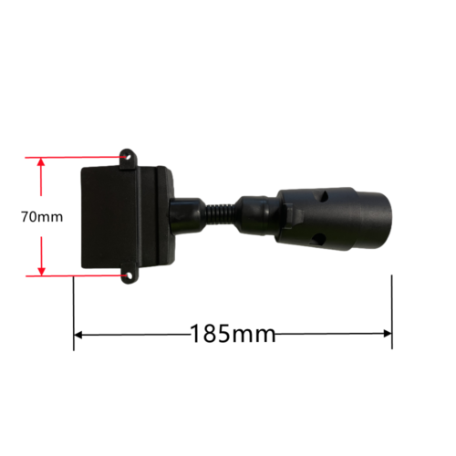 Trailer Adaptor 7 Pin Large Round Socket To 7 Pin Flat Plug Trailer Adapter