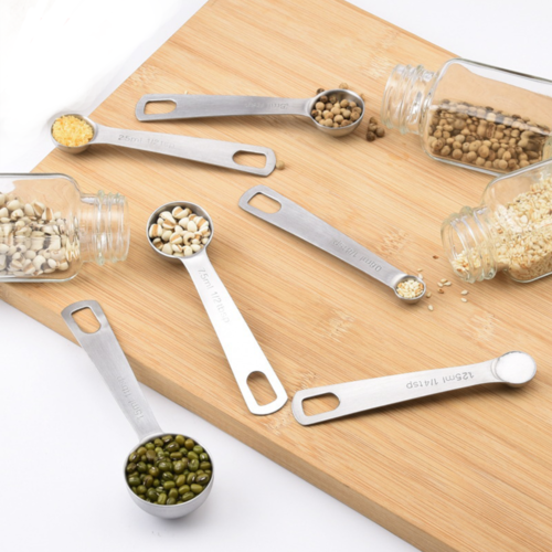 6pcs Measuring Spoons Set Stainless Steel Jugs Tea Coffee Kitchen Baking Tool AU