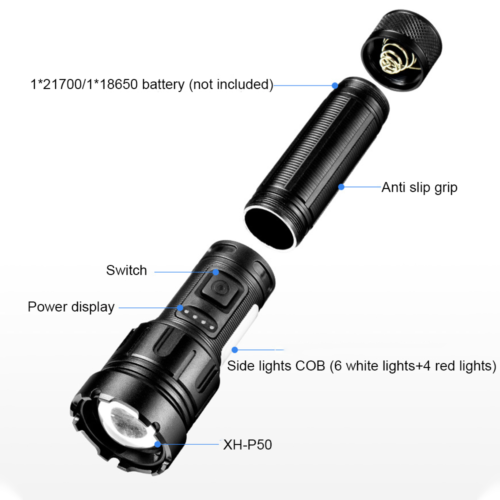 Super Bright 1000000 Lumen LED Torch Cob Work Light Flashlight USB Rechargeable