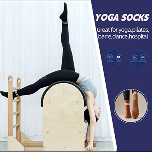 1/3Pair Yoga Socks Non-Slip Grips Anti-Skid Pilates Barre Dance Cushioned Sock