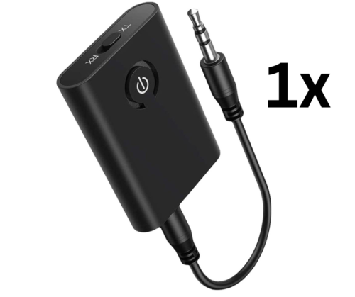 1/2X Bluetooth 5.0 Transmitter Receiver 2 in 1 Wireless Audio Aux Adapter 3.5mm