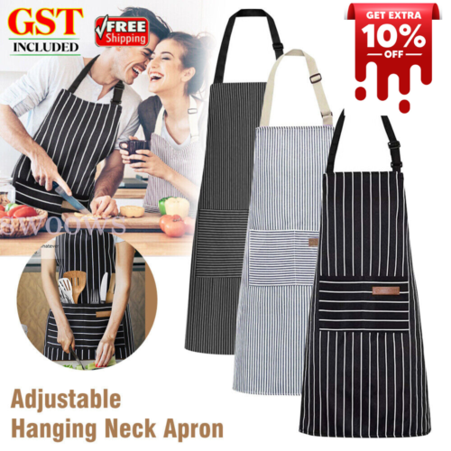Adjustable Apron Hanging Neck Cooking Kitchen Baking Bar BBQ Chefs 2 Pockets