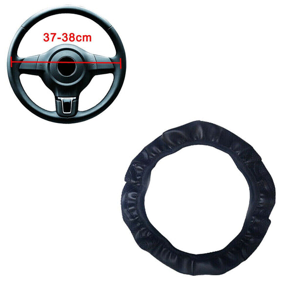 Universal_Auto Car Steering Wheel Cover Leather Breathable Anti-slip Black NEW