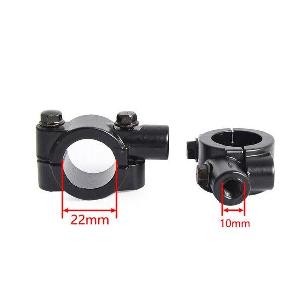 Universal Motorcycle Handle Bar Mirror Mount Holder Clamp Adaptor 7/8“Black 10mm