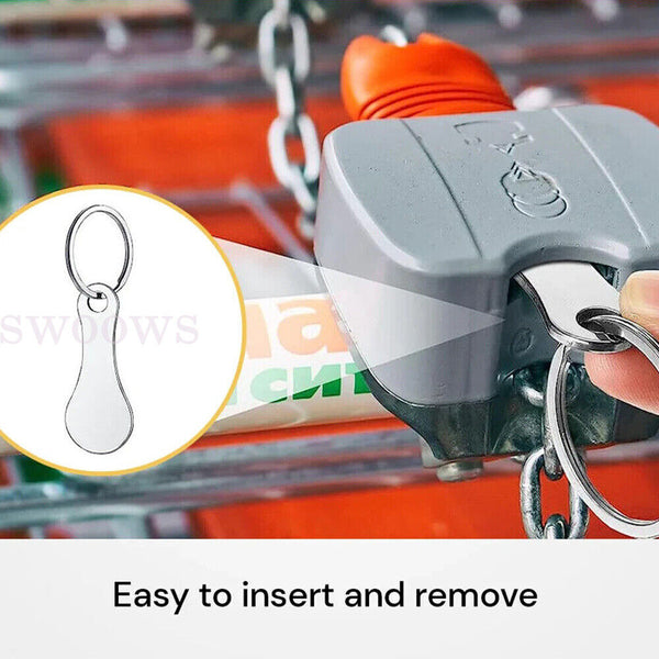 Removable Shopping Trolley Token Key Unlocker Keyring For ALDI Coles Woolworths