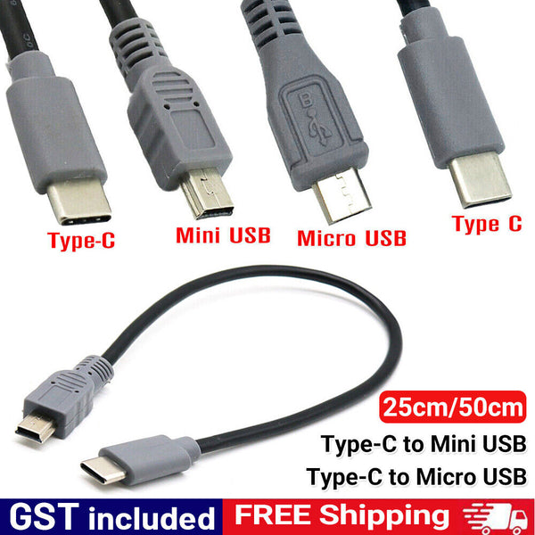 USB Type C to Micro/Mini USB HighSpeed Data Sync OTG Power Supply Charging Cable