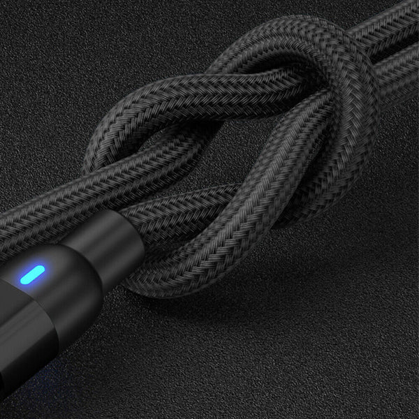 1-2PCS Magnetic 540° Cable-Rotate Phone Charger Cord Durable Nylon Braid-Fast 1M