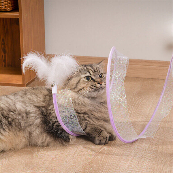 Cat Tunnel Collapsible Toy Feather Funny Exercise Indoor Ball Mouse Feather Toy