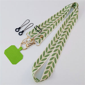 Universal Mobile Phone Lanyard Adjustable Hanging Neck Strap With Patch Fashion