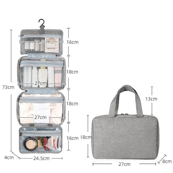 Large Hanging Hook Toiletry Bag Waterproof Travel Makeup Cosmetic Organizer