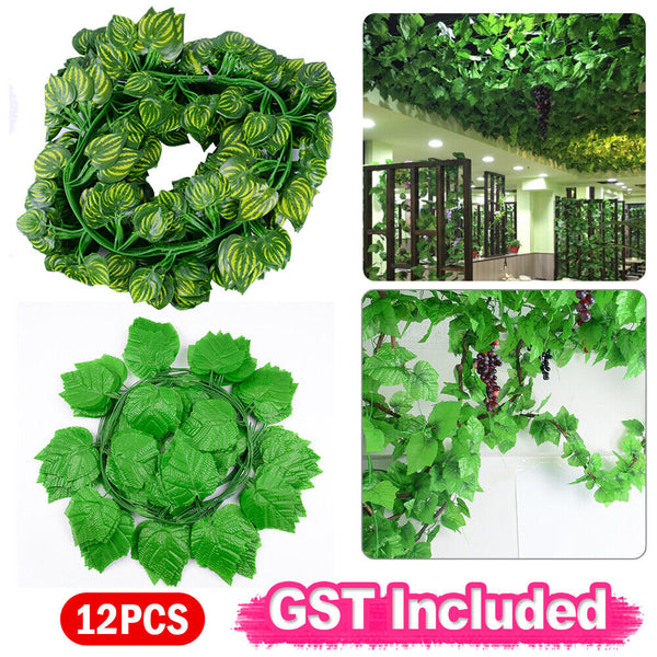 48x 2M Artificial Ivy Vine Fake Foliage Hanging Leaf Garland Plant Party Decor