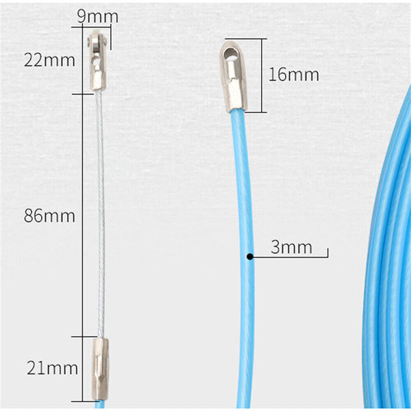 Cable Fish Push Puller Conduit Snake Cable Rodder Fish Tape Wire Guide 5-30m