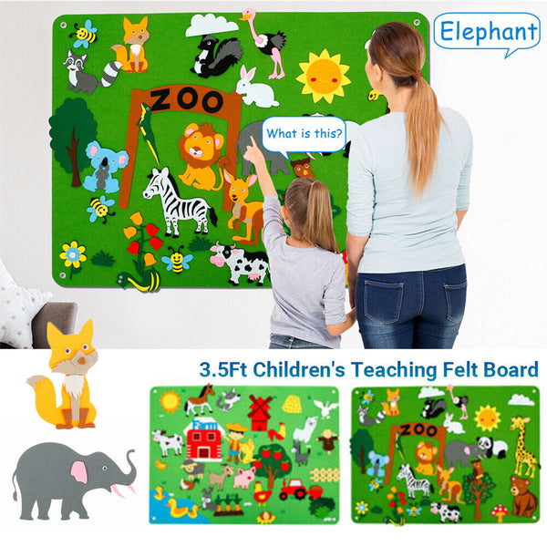 3.5Ft Children's Teaching Felt Board Set Kids Early Learning Interactive Play AU