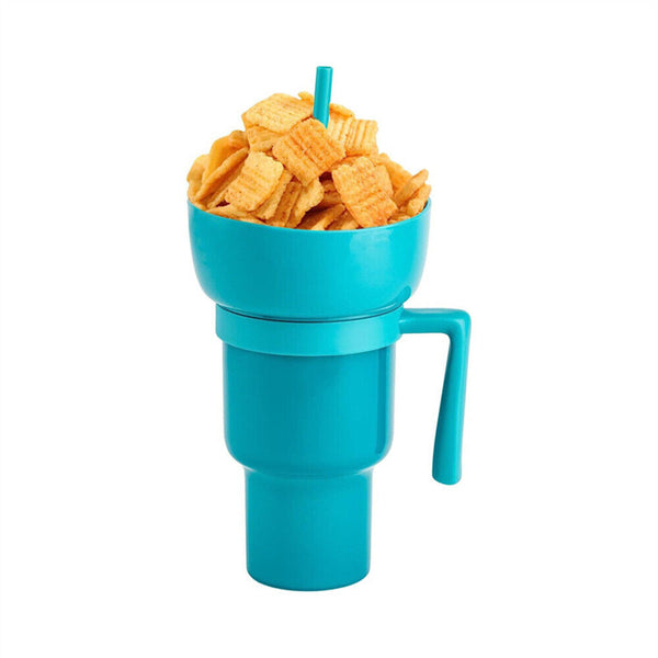 1/2x Stadium Tumbler Popcorn Cup Snack Cup Multifunctional Cup 1000ml NEW AU