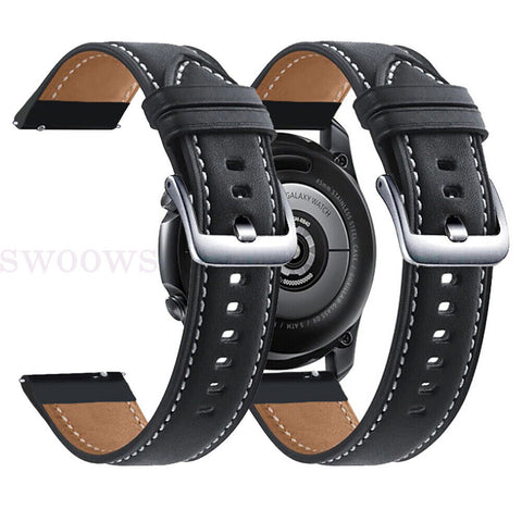 Curved Leather Strap Watch Band For Samsung Galaxy Galaxy Watch 3 41/45mm