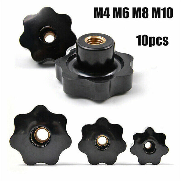 M4 M6 M8 M10 Female Brass Thread Through Hole Clamping Nuts Knob Handle 10PCS