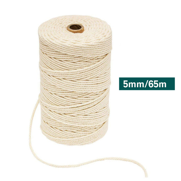 3/4/5mm Natural Cotton Rope Cord Twine Braided Rope Cord Hand Craft Macrame DIY