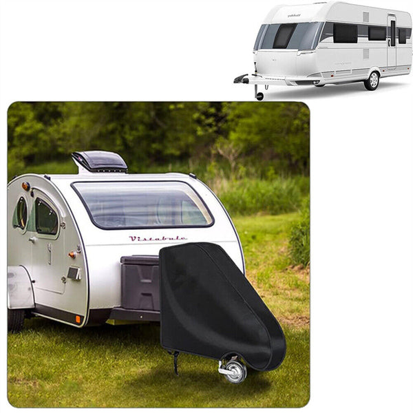 600D Heavyduty Caravan Drawbar Tow Hitch Cover Camper Trailer Black With Buckle