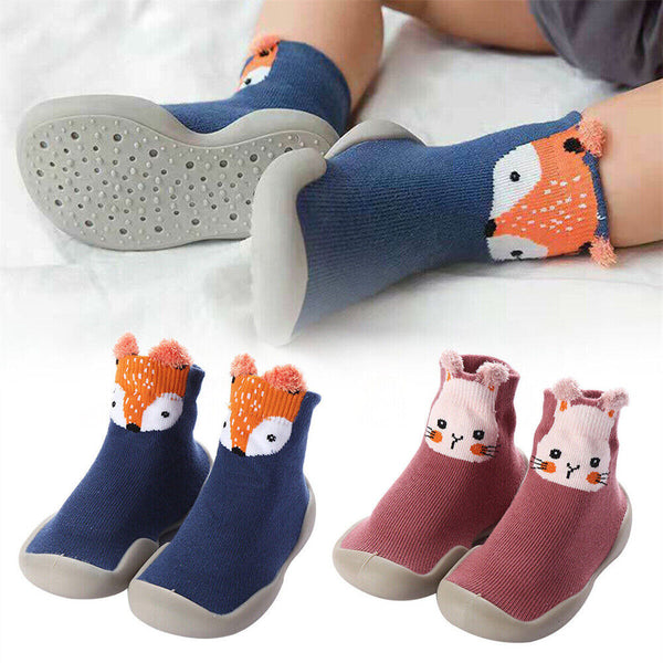 Kids Baby Girl Boys Toddler Anti-slip Soft Slippers Socks Cotton  Slippers Shoes