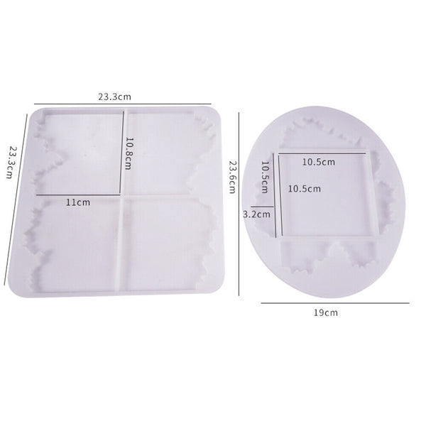 2x Coaster Resin Mold Casting Silicone Jewelry Agate Making DIY Mould Tool Craft