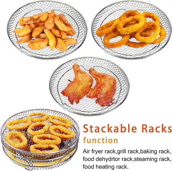 8" Three Stackable Air Fryer Rack Baking Basket for Instant Vortex Air Fryer AU