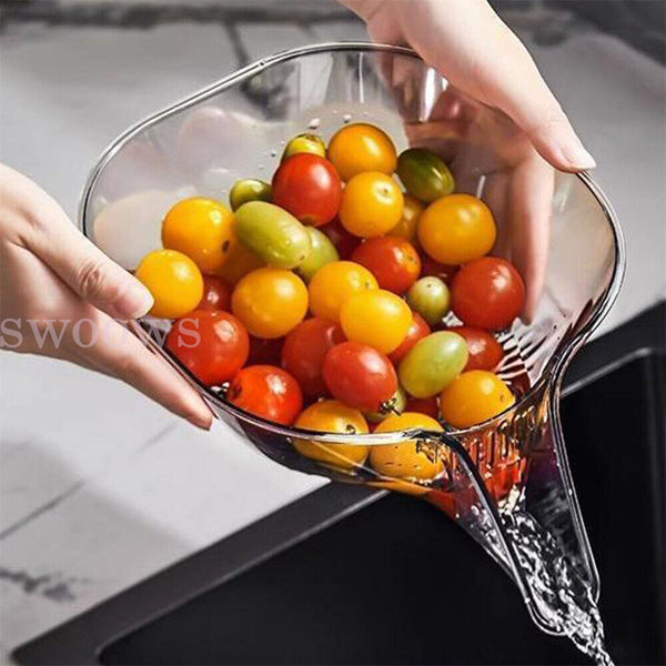 MultiFunctional Drain Basket Kitchen Vegetables Fruits Strainer Filter Bowl