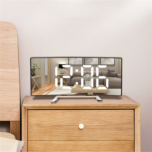 Bedside Digital Clock LED Display Desk Table Time Temperature Alarm Modern Decor