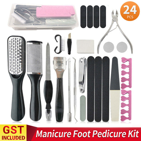 24PCS/Set Tools Pedicure Kit Stainless Steel Nail Grooming Clippers Manicure Set