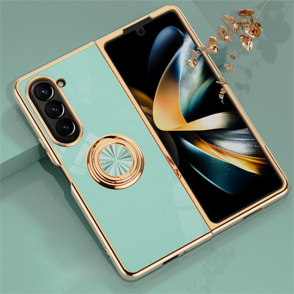 Shockproof Case Luxury Plating Ring Cover For Samsung Galaxy Z Fold 5 4 5G