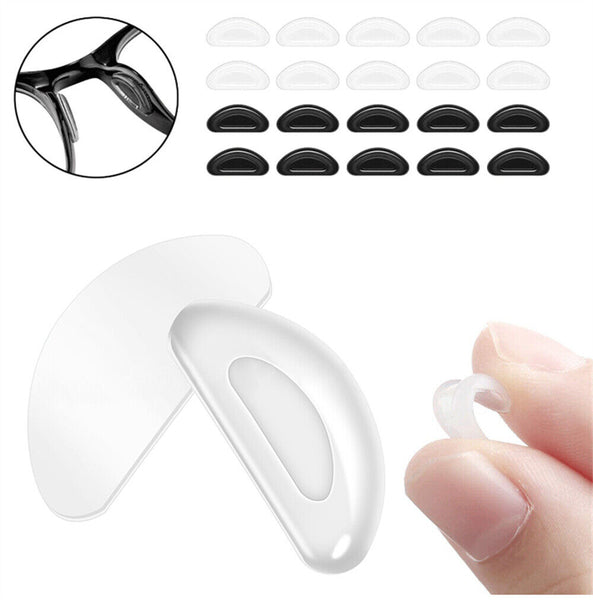 UP 10Pairs Anti-Slip Stick On Nose Pads Silicone for Eye Glasses Sunglasses