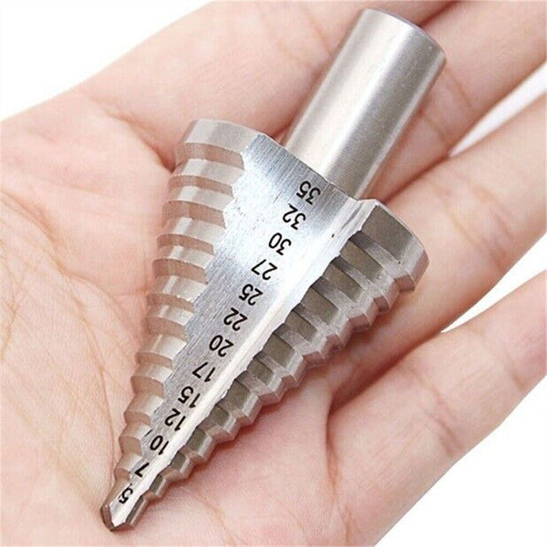 13Step Set HSS Steel Cutter Conical Spiral Groove Titanium Bit Cone Drill 5-35mm