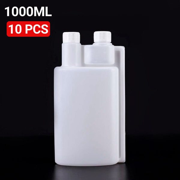 1/10x 3 Sizes Plastic Twin Chamber Bottle &Tamper Evident Cap Liquid Bottle