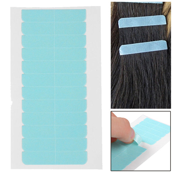 Pre Cut Double Side Super Blue Tapes For Hair Extension Waterproof Adhesiv 60pc