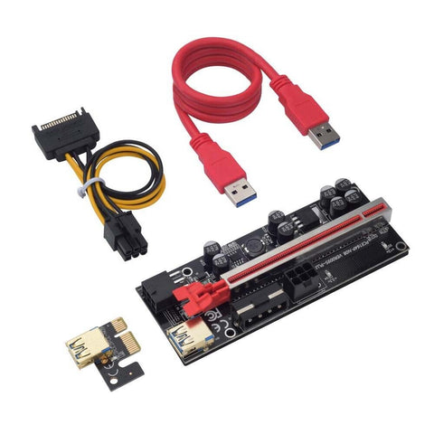 2022 Ver 009S Plus PCIe Riser PCI Express 1x to 16X Adapter SATA 15Pin to 6Pin