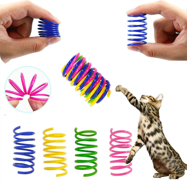 4-20x Cat Kitten Spring Bouncy Toy Plastic Training Toys Teasing Playing Cat Toy