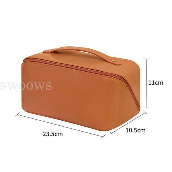 Large Capacity Travel Cosmetic Bag - Makeup Bag, Portable Leather Waterproof NEW